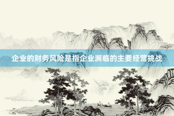 企业的财务风险是指企业濒临的主要经营挑战